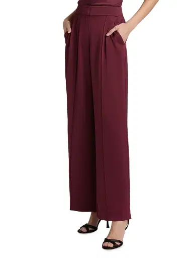 SIMKHAI Women's Kyra Wide-Leg Pants - Cranberry | Thumbnail 4 SIMKHAI Women's Kyra Wide-Leg Pants - Cranberry | Thumbnail 4