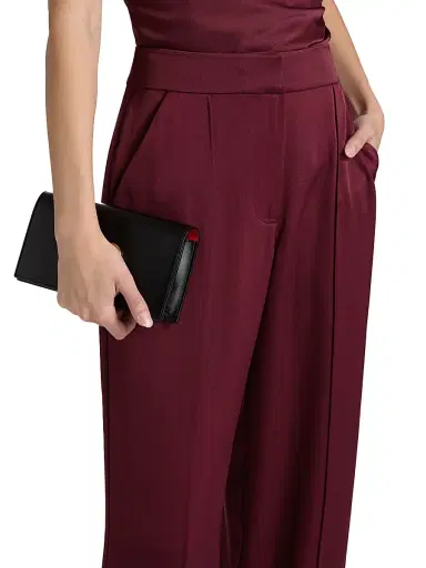SIMKHAI Women's Kyra Wide-Leg Pants - Cranberry | Thumbnail 6 SIMKHAI Women's Kyra Wide-Leg Pants - Cranberry | Thumbnail 6