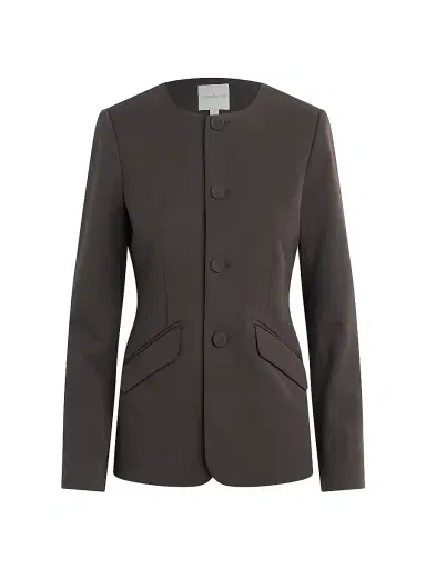 Favorite Daughter Women's The Victoria Collarless Jacket - Coffee | Thumbnail 1 Favorite Daughter Women's The Victoria Collarless Jacket - Coffee | Thumbnail 1