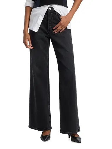 Re/done Women's High-Rise Wide-Leg Jeans - Washed Noir | Thumbnail 3 Re/done Women's High-Rise Wide-Leg Jeans - Washed Noir | Thumbnail 3