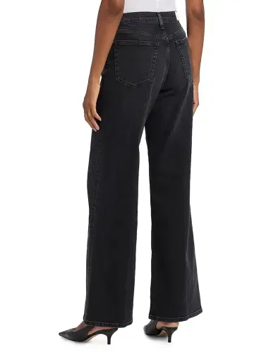 Re/done Women's High-Rise Wide-Leg Jeans - Washed Noir | Thumbnail 5 Re/done Women's High-Rise Wide-Leg Jeans - Washed Noir | Thumbnail 5