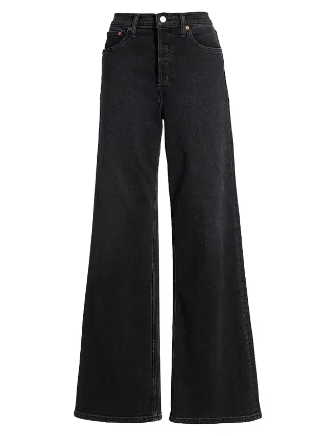 Women's High-Rise Wide-Leg Jeans - Washed Noir Women's High-Rise Wide-Leg Jeans - Washed Noir