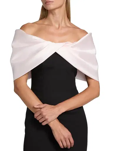 PAMELLA ROLAND Women's Mixed Media Off-the-Shoulder Gown | Thumbnail 6 PAMELLA ROLAND Women's Mixed Media Off-the-Shoulder Gown | Thumbnail 6
