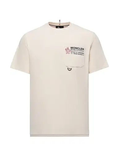 Moncler Grenoble Men's Crewneck T-Shirt in Cotton - Beige | Thumbnail 1 Moncler Grenoble Men's Crewneck T-Shirt in Cotton - Beige | Thumbnail 1