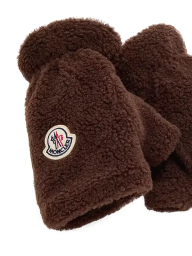 Moncler Men's Gloves in Teddy - Brown | Thumbnail 3 Moncler Men's Gloves in Teddy - Brown | Thumbnail 3