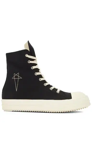 DRKSHDW by Rick Owens High Top Sneaks with Pentagram Embroidery | Thumbnail 1 DRKSHDW by Rick Owens High Top Sneaks with Pentagram Embroidery | Thumbnail 1