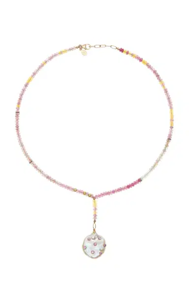 Joie DiGiovanni Raspberry Sherbert Diamond Pink Sapphire Pearl Drop Necklace | Thumbnail 4 Joie DiGiovanni Raspberry Sherbert Diamond Pink Sapphire Pearl Drop Necklace | Thumbnail 4