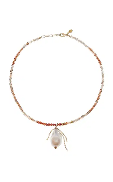 Joie DiGiovanni Smooth Cinnimon Gold Chain Baroque Drop Pink Opal Single Baroque Pearl Necklace | Thumbnail 4 Joie DiGiovanni Smooth Cinnimon Gold Chain Baroque Drop Pink Opal Single Baroque Pearl Necklace | Thumbnail 4