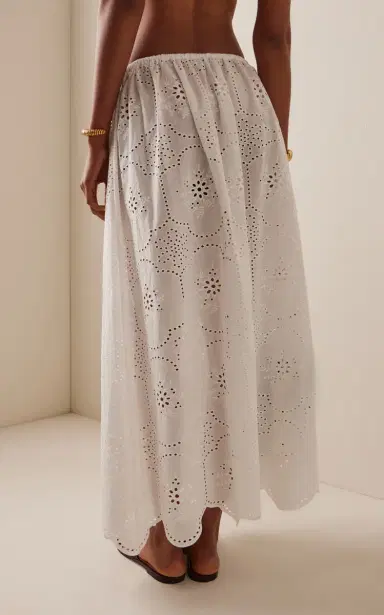 Matteau Cotton Broderie Anglaise Midi Drawstring Skirt | Thumbnail 5 Matteau Cotton Broderie Anglaise Midi Drawstring Skirt | Thumbnail 5