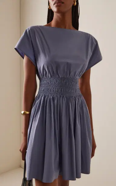 Matteau Shirred-Waist Cotton Mini Dress | Thumbnail 3 Matteau Shirred-Waist Cotton Mini Dress | Thumbnail 3
