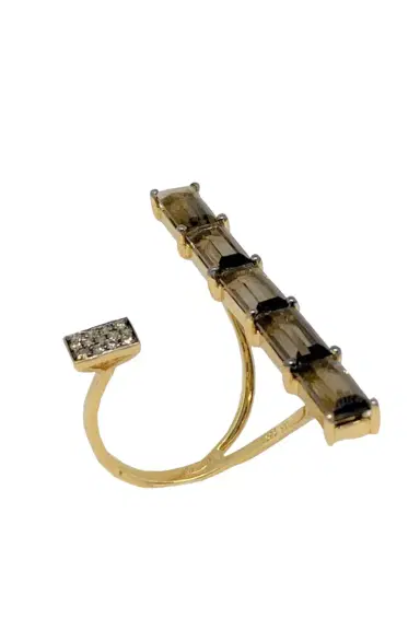 STEFERE Brown Diamond Smoky Quartz Diamond Ring | Thumbnail 1 STEFERE Brown Diamond Smoky Quartz Diamond Ring | Thumbnail 1