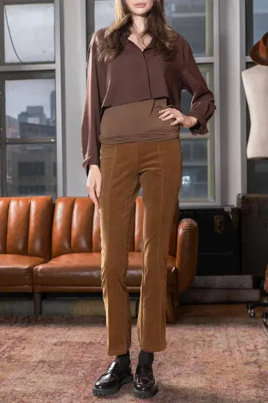 AVENUE MONTAIGNE Jet Set Flare Pant - Cognac | Thumbnail 2 AVENUE MONTAIGNE Jet Set Flare Pant - Cognac | Thumbnail 2