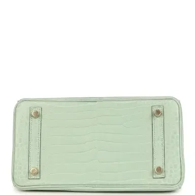 HERMÈS Hermes Birkin 25 Vert D'Eau Matte Porosus Crocodile Gold Hardware | Thumbnail 6 HERMÈS Hermes Birkin 25 Vert D'Eau Matte Porosus Crocodile Gold Hardware | Thumbnail 6
