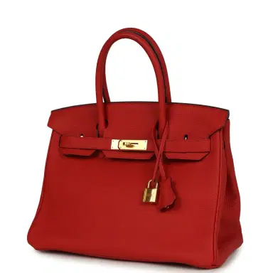 HERMÈS Hermes Birkin 30 Rouge Tomate Clemence Gold Hardware | Thumbnail 5 HERMÈS Hermes Birkin 30 Rouge Tomate Clemence Gold Hardware | Thumbnail 5
