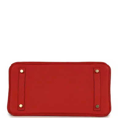 HERMÈS Hermes Birkin 30 Rouge Tomate Clemence Gold Hardware | Thumbnail 6 HERMÈS Hermes Birkin 30 Rouge Tomate Clemence Gold Hardware | Thumbnail 6