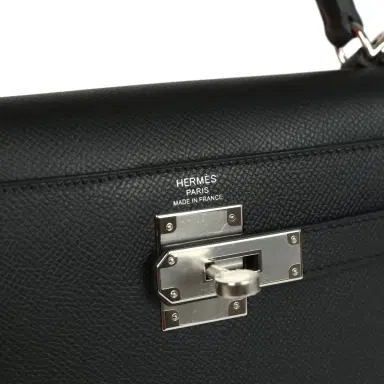 HERMÈS Hermes Kelly Sellier 28 Black Epsom Palladium Hardware | Thumbnail 7 HERMÈS Hermes Kelly Sellier 28 Black Epsom Palladium Hardware | Thumbnail 7