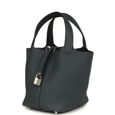 HERMÈS Hermes Picotin Lock 18 Gris Misty Clemence Palladium Hardware | Thumbnail 5 HERMÈS Hermes Picotin Lock 18 Gris Misty Clemence Palladium Hardware | Thumbnail 5
