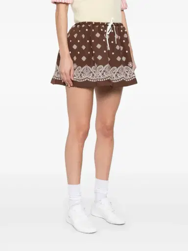 Miu Miu Bandana Drawstring Mini Skirt | Thumbnail 3 Miu Miu Bandana Drawstring Mini Skirt | Thumbnail 3