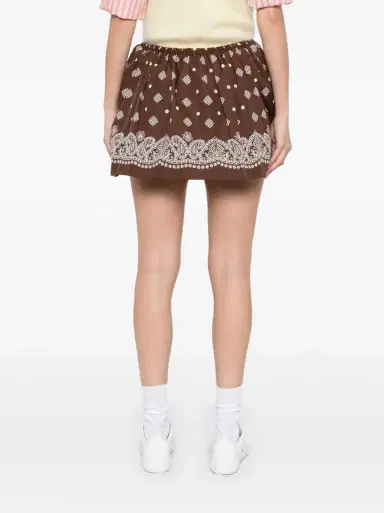 Miu Miu Bandana Drawstring Mini Skirt | Thumbnail 4 Miu Miu Bandana Drawstring Mini Skirt | Thumbnail 4