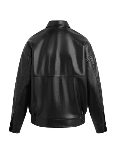 Favorite Daughter Women's The Beacon Faux-Leather Button-Front Jacket - Raven | Thumbnail 3 Favorite Daughter Women's The Beacon Faux-Leather Button-Front Jacket - Raven | Thumbnail 3