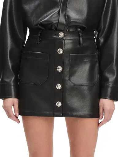 Favorite Daughter Women's Mimi Faux Leather Miniskirt - Raven | Thumbnail 4 Favorite Daughter Women's Mimi Faux Leather Miniskirt - Raven | Thumbnail 4