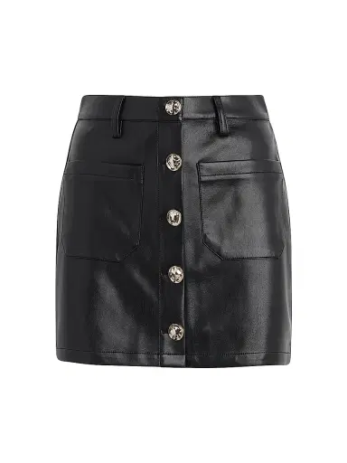 Favorite Daughter Women's Mimi Faux Leather Miniskirt - Raven | Thumbnail 1 Favorite Daughter Women's Mimi Faux Leather Miniskirt - Raven | Thumbnail 1