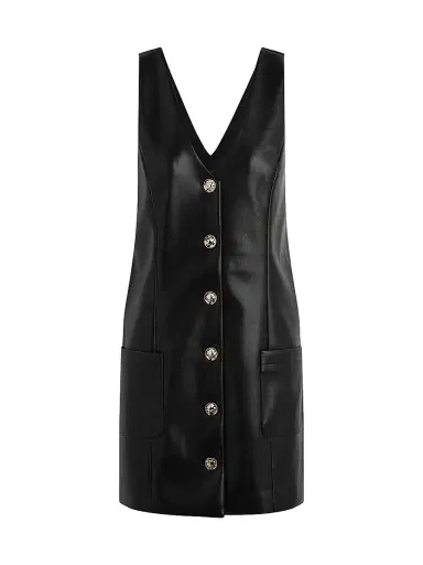 Favorite Daughter Women's Sasha Faux Leather Minidress - Raven | Thumbnail 1 Favorite Daughter Women's Sasha Faux Leather Minidress - Raven | Thumbnail 1