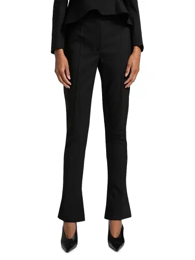 McQueen Women's Stretch Wool Straight-Leg Flare Trousers - Black | Thumbnail 3 McQueen Women's Stretch Wool Straight-Leg Flare Trousers - Black | Thumbnail 3