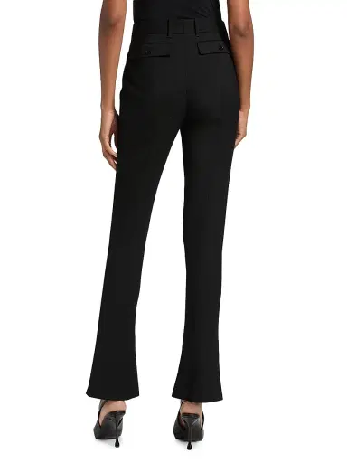 McQueen Women's Stretch Wool Straight-Leg Flare Trousers - Black | Thumbnail 5 McQueen Women's Stretch Wool Straight-Leg Flare Trousers - Black | Thumbnail 5