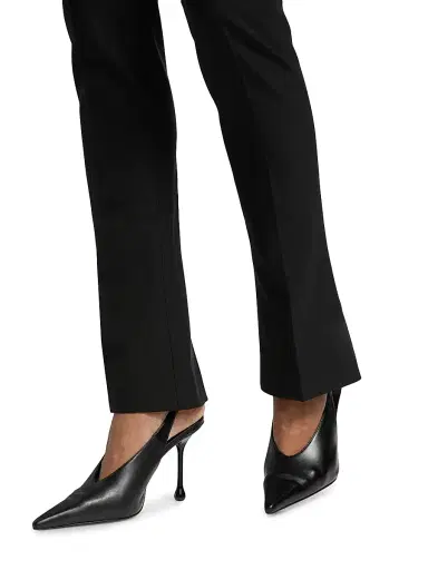 McQueen Women's Stretch Wool Straight-Leg Flare Trousers - Black | Thumbnail 6 McQueen Women's Stretch Wool Straight-Leg Flare Trousers - Black | Thumbnail 6