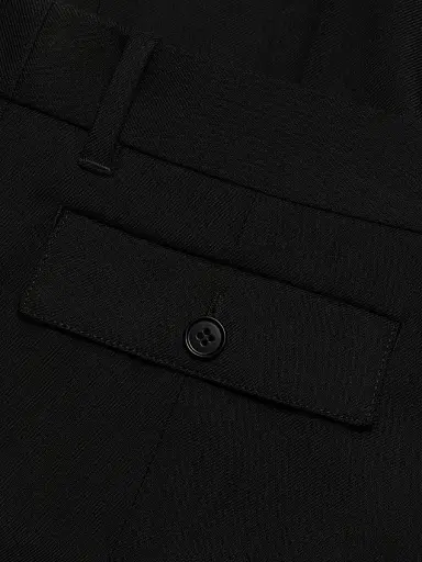 McQueen Women's Stretch Wool Straight-Leg Flare Trousers - Black | Thumbnail 7 McQueen Women's Stretch Wool Straight-Leg Flare Trousers - Black | Thumbnail 7