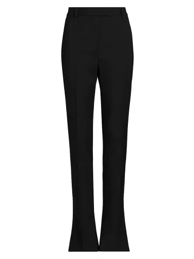 McQueen Women's Stretch Wool Straight-Leg Flare Trousers - Black | Thumbnail 1 McQueen Women's Stretch Wool Straight-Leg Flare Trousers - Black | Thumbnail 1