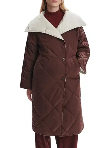Varley Women's Annalise Reversible Wrap Coat - Deep Mahogany | Thumbnail 3 Varley Women's Annalise Reversible Wrap Coat - Deep Mahogany | Thumbnail 3