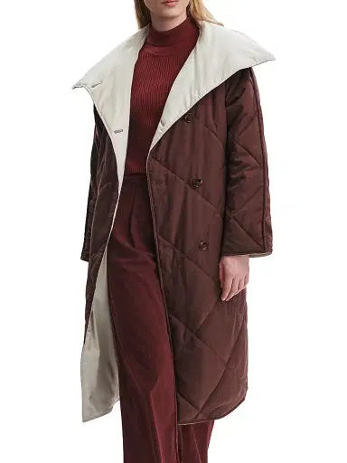 Varley Women's Annalise Reversible Wrap Coat - Deep Mahogany | Thumbnail 4 Varley Women's Annalise Reversible Wrap Coat - Deep Mahogany | Thumbnail 4