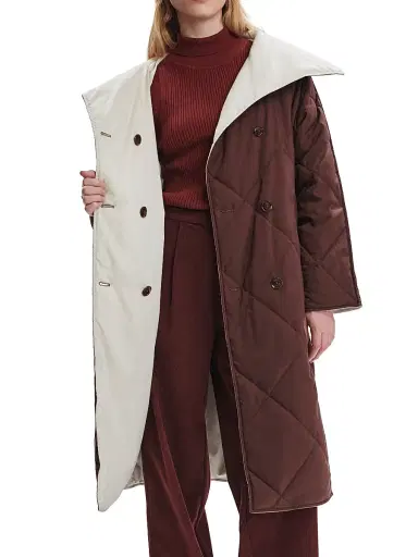 Varley Women's Annalise Reversible Wrap Coat - Deep Mahogany | Thumbnail 7 Varley Women's Annalise Reversible Wrap Coat - Deep Mahogany | Thumbnail 7
