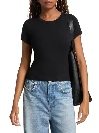 rag & bone Women's Luca Solid Jersey T-Shirt - Black | Thumbnail 3 rag & bone Women's Luca Solid Jersey T-Shirt - Black | Thumbnail 3