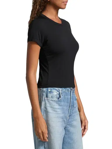 rag & bone Women's Luca Solid Jersey T-Shirt - Black | Thumbnail 4 rag & bone Women's Luca Solid Jersey T-Shirt - Black | Thumbnail 4
