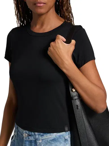 rag & bone Women's Luca Solid Jersey T-Shirt - Black | Thumbnail 6 rag & bone Women's Luca Solid Jersey T-Shirt - Black | Thumbnail 6