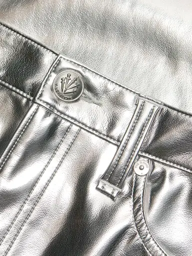 rag & bone Women's Logan Metallic Faux Leather High-Rise Wide-Leg Pants - Silver | Thumbnail 7 rag & bone Women's Logan Metallic Faux Leather High-Rise Wide-Leg Pants - Silver | Thumbnail 7