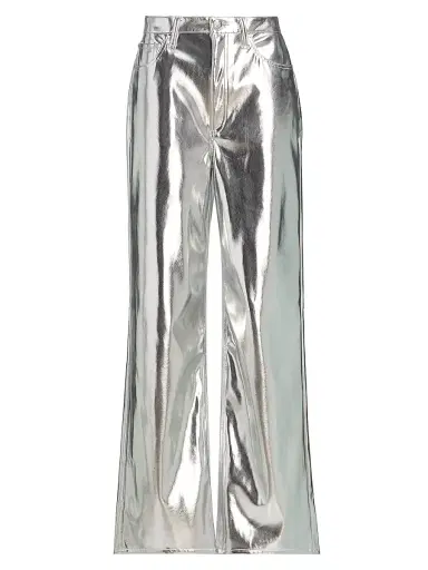 rag & bone Women's Logan Metallic Faux Leather High-Rise Wide-Leg Pants - Silver | Thumbnail 1 rag & bone Women's Logan Metallic Faux Leather High-Rise Wide-Leg Pants - Silver | Thumbnail 1
