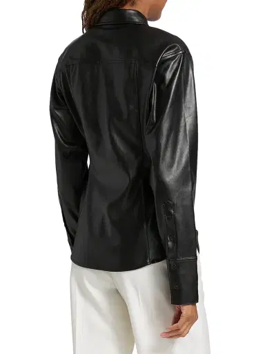 rag & bone Women's Leah Faux-Leather Button-Front Shirt - Black | Thumbnail 5 rag & bone Women's Leah Faux-Leather Button-Front Shirt - Black | Thumbnail 5