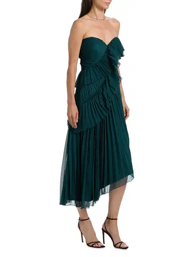 AMUR Women's Caitlyn Strapless Midi-Dress - Aqua Lake | Thumbnail 4 AMUR Women's Caitlyn Strapless Midi-Dress - Aqua Lake | Thumbnail 4