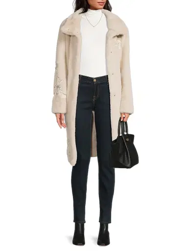 Kobi Halperin Women's Peggy Faux-Fur Hooded Coat - Oat | Thumbnail 2 Kobi Halperin Women's Peggy Faux-Fur Hooded Coat - Oat | Thumbnail 2