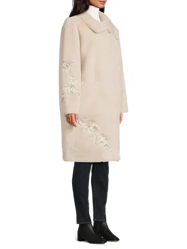 Kobi Halperin Women's Peggy Faux-Fur Hooded Coat - Oat | Thumbnail 4 Kobi Halperin Women's Peggy Faux-Fur Hooded Coat - Oat | Thumbnail 4
