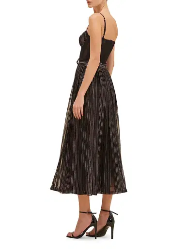PatBO Women's Prism Metallic Thread Midi-Dress - Black | Thumbnail 4 PatBO Women's Prism Metallic Thread Midi-Dress - Black | Thumbnail 4