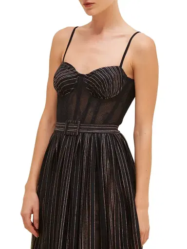 PatBO Women's Prism Metallic Thread Midi-Dress - Black | Thumbnail 5 PatBO Women's Prism Metallic Thread Midi-Dress - Black | Thumbnail 5