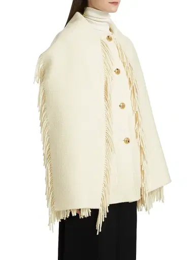 TOTEME Women's Fringed Scarf Wool-Blend Jacket - Winter White - Size 10 | Thumbnail 4 TOTEME Women's Fringed Scarf Wool-Blend Jacket - Winter White - Size 10 | Thumbnail 4