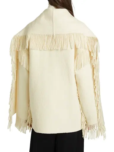 TOTEME Women's Fringed Scarf Wool-Blend Jacket - Winter White - Size 10 | Thumbnail 5 TOTEME Women's Fringed Scarf Wool-Blend Jacket - Winter White - Size 10 | Thumbnail 5