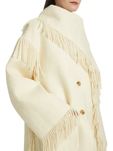 TOTEME Women's Fringed Scarf Wool-Blend Jacket - Winter White - Size 10 | Thumbnail 6 TOTEME Women's Fringed Scarf Wool-Blend Jacket - Winter White - Size 10 | Thumbnail 6