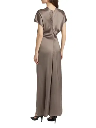 TOTEME Women's Slouch-Waist Satin Maxi Dress - Taupe - Size 8 | Thumbnail 5 TOTEME Women's Slouch-Waist Satin Maxi Dress - Taupe - Size 8 | Thumbnail 5